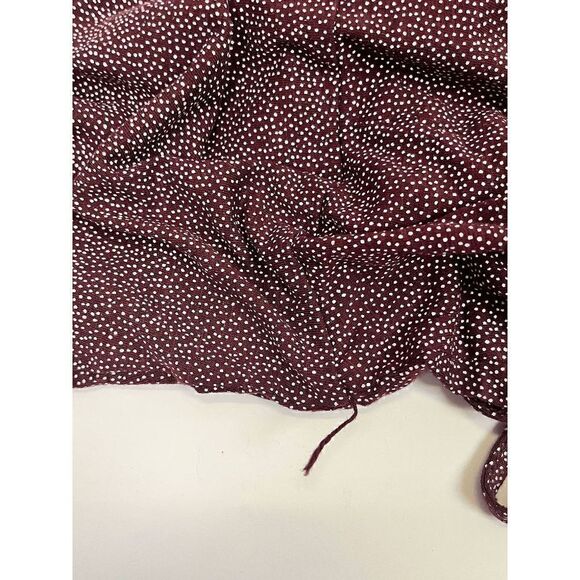 H&M Basics Womens Burgundy White Dots Sleeveless Wrap Mini Dress Size L - Picture 6 of 6